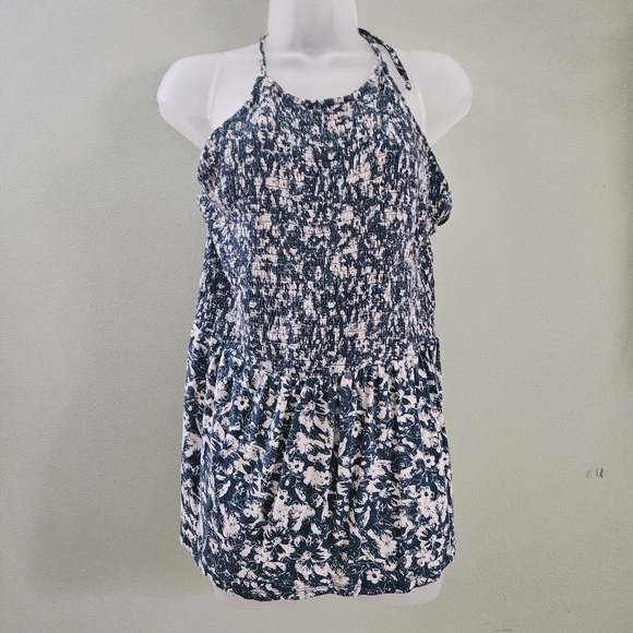 Maurices XXL Tied Halter Peplum Smocked  Bust Summer Top Vacation Beach Casual - Picture 1 of 10